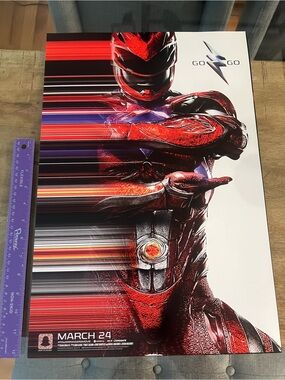 2017 promotional Red Power Ranger Poster - Go Go Lightning Design